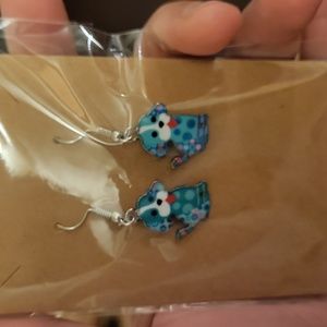 Turquoise Dog Earrings